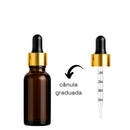 Frasco âmbar com conta-gotas dourado e bulbo preto - 20 ml (unitário ou kit) - graduado