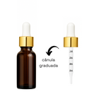 Frasco âmbar com conta-gotas dourado e bulbo branco - 20 ml (unitário ou kit) - graduado