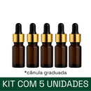Frasco âmbar com conta-gotas dourado e bulbo preto R18 - 5 ml (unitário ou kit) - graduado