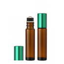 Frasco 10 ml rollon Premium âmbar tampas coloridas