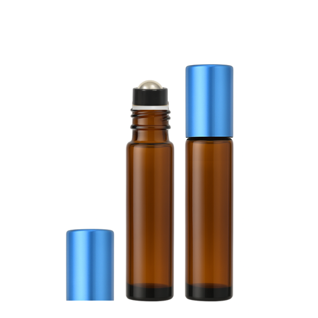 Frasco 10 ml rollon Premium âmbar tampas coloridas