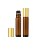 Frasco 10 ml rollon Premium âmbar tampas coloridas