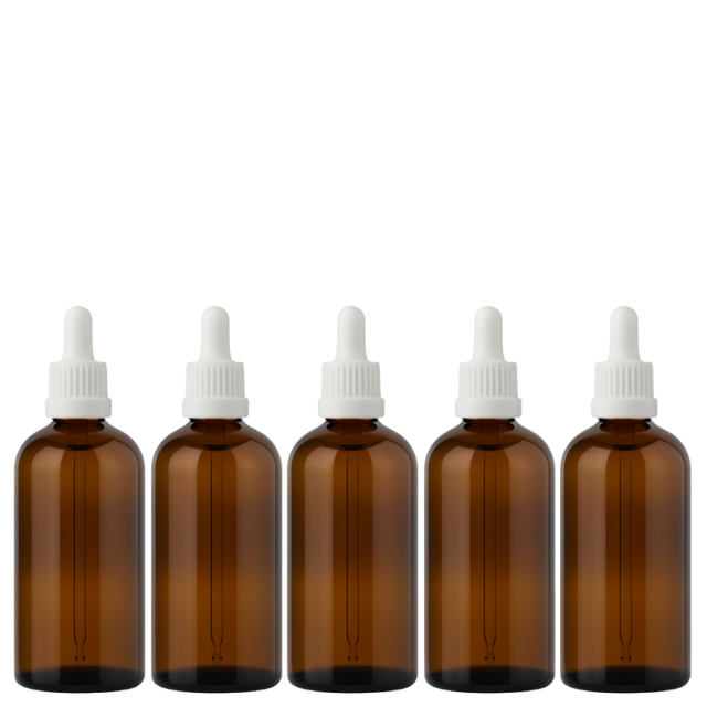 Frasco âmbar com conta-gotas PREMIUM R18 - 100 ml (unitário ou kit)
