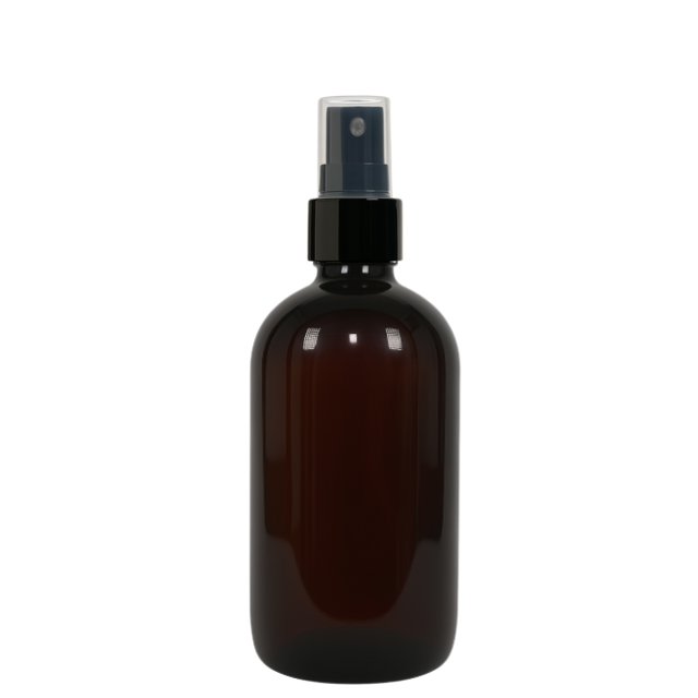 Frasco em PET âmbar com válvula Spray - 250 ml (kit ou unidade)