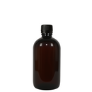 Frasco em PET âmbar com tampa preta com lacre R24 - 250 ml (kit ou unidade)