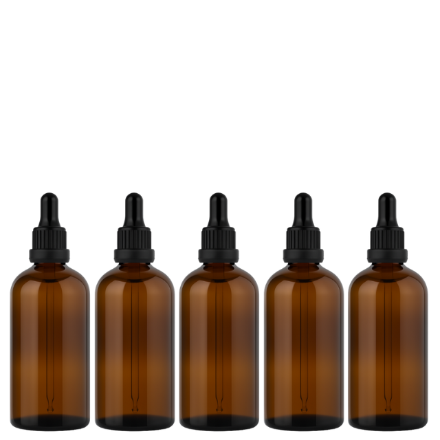 Frasco âmbar com conta-gotas PREMIUM R18 - 100 ml (unitário ou kit)