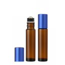 Frasco 10 ml rollon Premium âmbar tampas coloridas