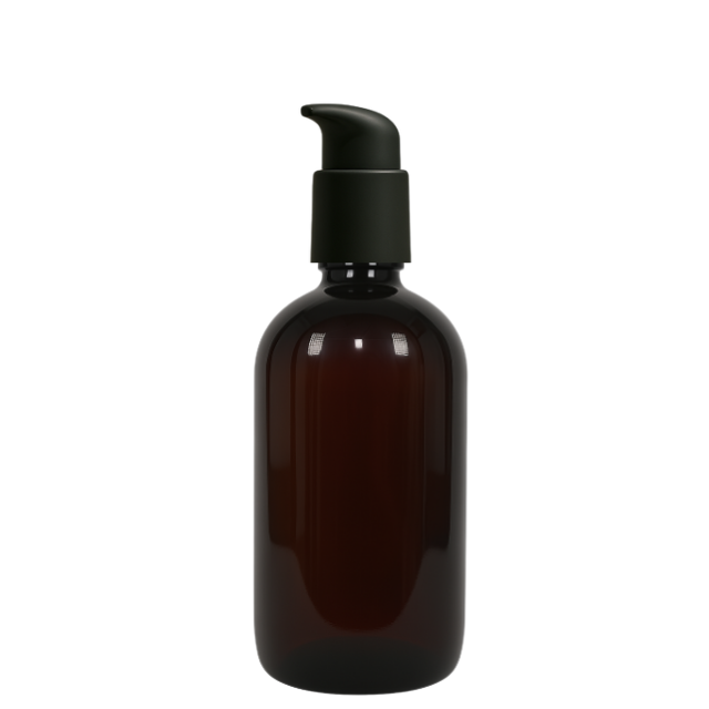 Frasco em PET âmbar com válvula pump PREMIUM - 250 ml (kit ou unidade)