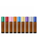 Frasco 10 ml rollon Premium âmbar tampas coloridas