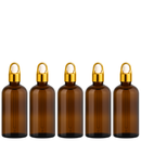 Frasco âmbar com conta-gotas cesta dourado bulbo branco R18 - 100 ml (Unidade ou kit)