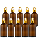 Frasco âmbar com conta-gotas cesta dourado bulbo branco R18 - 100 ml (Unidade ou kit)