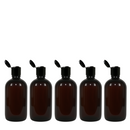 Frasco em PET âmbar com tampa preta FLIP TOP R24 - 250 ml (kit ou unidade)