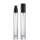 Frasco decant em vidro transparente luxo com válvula spray preta - 10 ml para decants, perfeito para amostras de perfume e fragrâncias