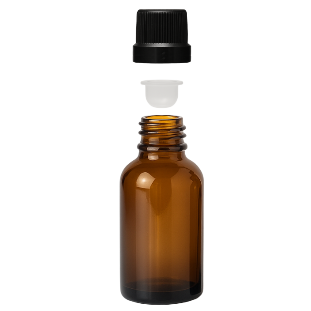 Frasco em vidro âmbar com batoque BOLHA - 30 ml