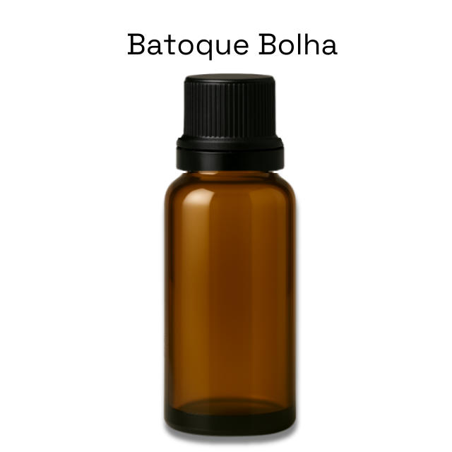 Frasco em vidro âmbar com batoque BOLHA - 30 ml