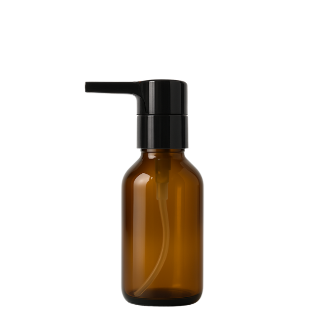 Frasco em vidro âmbar com válvula PUMP lisa -60 ml