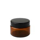 Frasco plástico PET âmbar cosmético 100 gramas com tampa preta