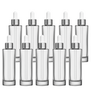 Frasco transparente com conta-gotas branco prateado - 30 ml em detalhe