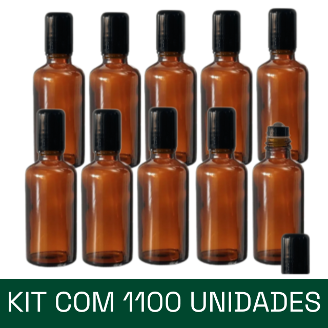 ATACADO - Frasco âmbar rollon inox PREMIUM de 30 ml