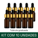 Frasco âmbar com conta-gotas dourado e bulbo preto R18 - 5 ml (unitário ou kit) - graduado