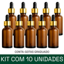 Frasco âmbar com conta-gotas dourado e bulbo preto R18 - 30 ml (unitário ou kit) - graduado