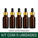 Frasco âmbar com conta-gotas dourado e bulbo preto - 20 ml (unitário ou kit) - graduado