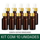 Frasco âmbar com conta-gotas dourado e bulbo branco - 20 ml (unitário ou kit) - graduado