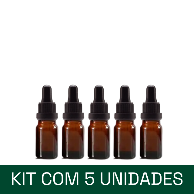 Frasco âmbar com conta-gotas PREMIUM GRADUADO - 5 ml (unitário ou kit)