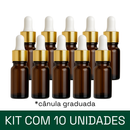 Frasco âmbar com conta-gotas dourado e bulbo branco R18 - 5 ml (unitário ou kit) - graduado