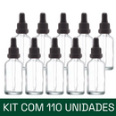 Frasco transparente com conta-gotas PREMIUM R18 - 30 ml (unitário ou kit) - Preto ou Branco