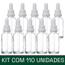Frasco transparente com conta-gotas PREMIUM R18 - 30 ml (unitário ou kit) - Preto ou Branco