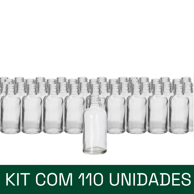 Frasco vidro transparente sem tampa - 30 ml