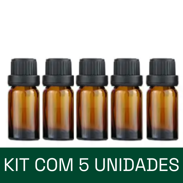 Frasco em vidro âmbar gotejador - 10 ml (unidade ou kit)