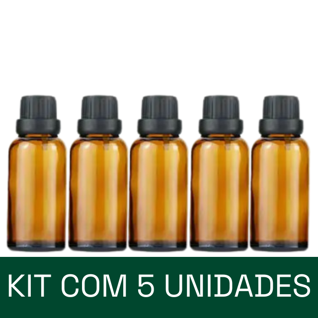 Frasco em vidro âmbar gotejador - 30 ml (unidade ou kit)