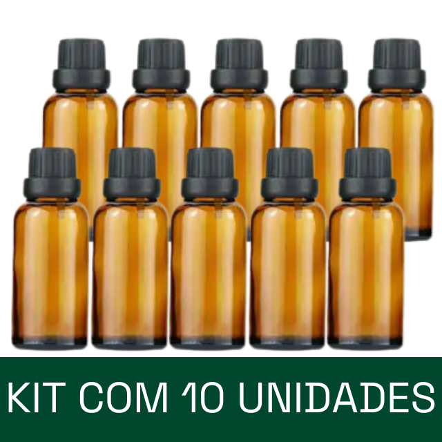 Frasco em vidro âmbar gotejador - 30 ml (unidade ou kit)