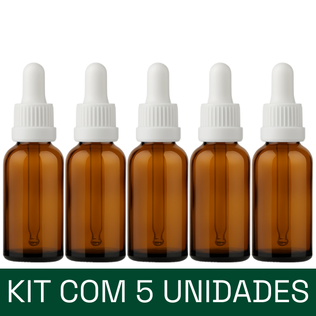 Frasco âmbar com conta-gotas PREMIUM GRADUADO - 30 ml (unitário ou kit)