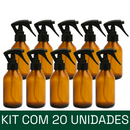 Frasco em vidro âmbar com válvula spray mini gatilho R24 - 100 ml