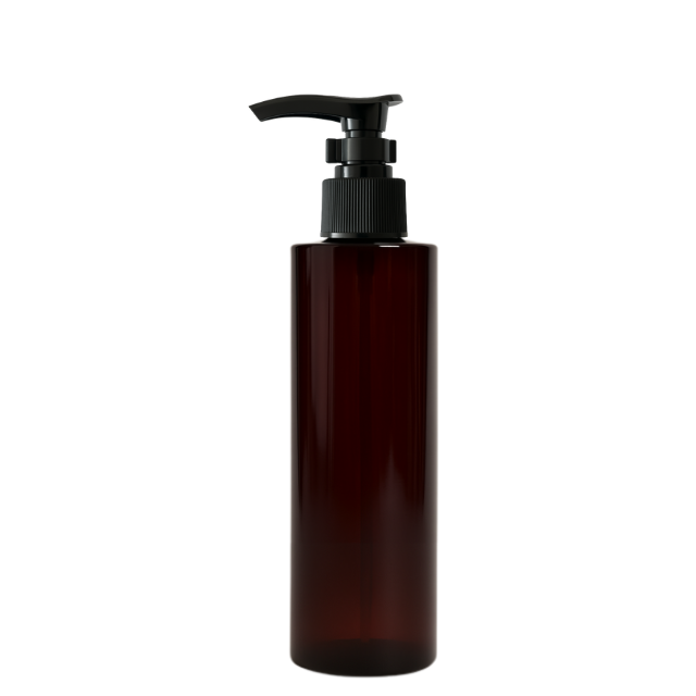 Frasco PET âmbar ombro RETO com válvula PUMP - 250 ml (kit ou unidade)