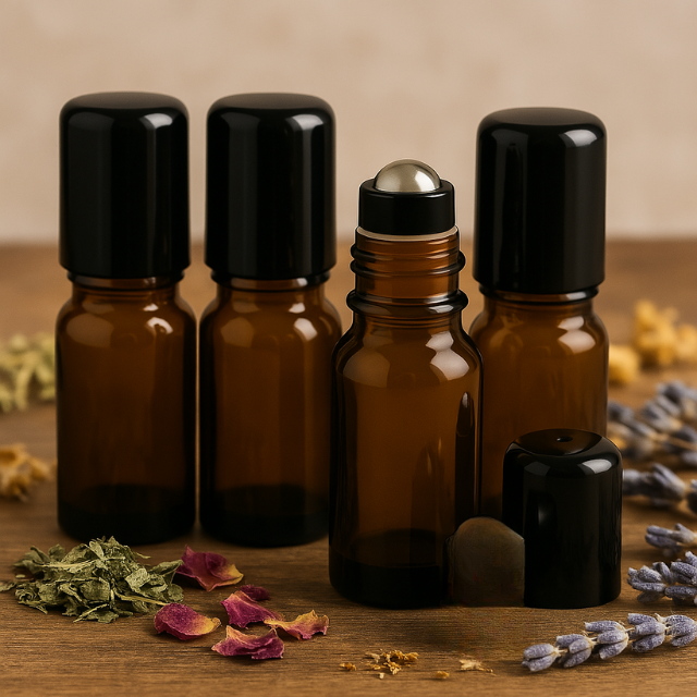 Frasco de vidro âmbar 15 ml - rollon PREMIUM (unidade ou kit)