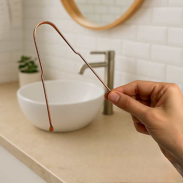 Raspador de lingua 100% cobre - Ayurveda