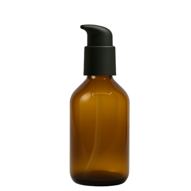 Frasco em vidro ambar com válvula pump PREMIUM - 150 ml
