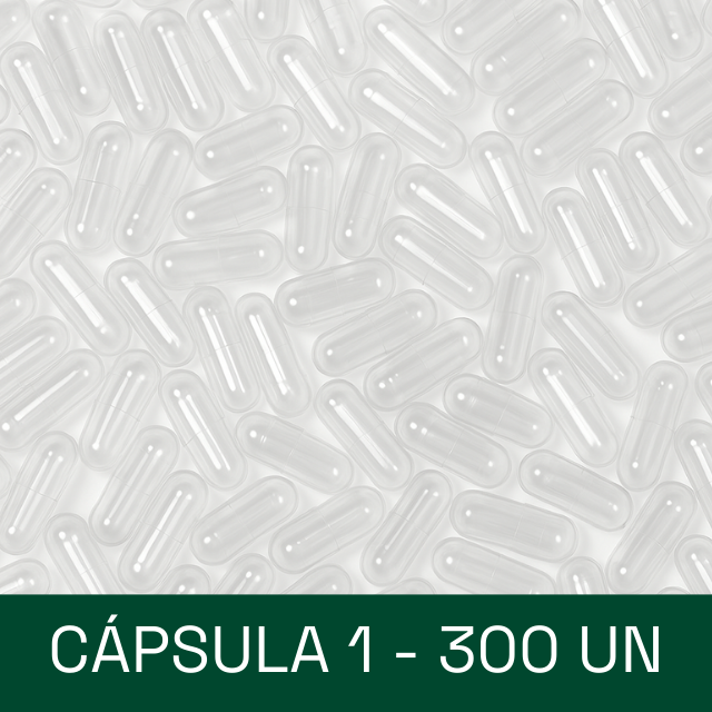 Cápsula de GELATINA - tamanho 1 (100, 300 ou 1000 cápsulas)