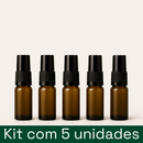 Frasco em vidro âmbar com válvula spray R18 - 5 ml (unidade ou kit)