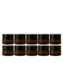 Frasco de vidro âmbar com tampa preta para cosmético - 10 gramas / ml — envase para manipulação e cosmética
