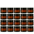 Frasco de vidro âmbar com tampa preta para cosmético - 30 gramas (kit ou unidade)