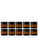 Frasco de vidro âmbar com tampa preta para cosmético - 50 gramas (kit ou unidade)