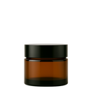 Frasco de vidro âmbar com tampa preta para cosmético - 50 gramas (kit ou unidade)