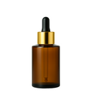 Frasco âmbar ombro RETO conta-gotas dourado e bulbo preto - 30 ml (unitário ou kit)