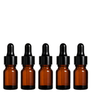 Frasco âmbar com conta-gotas tampa lisa preta - 5 ml (unitário ou kit)