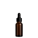 Frasco âmbar com conta-gotas tampa lisa preta - 20 ml (unitário ou kit)